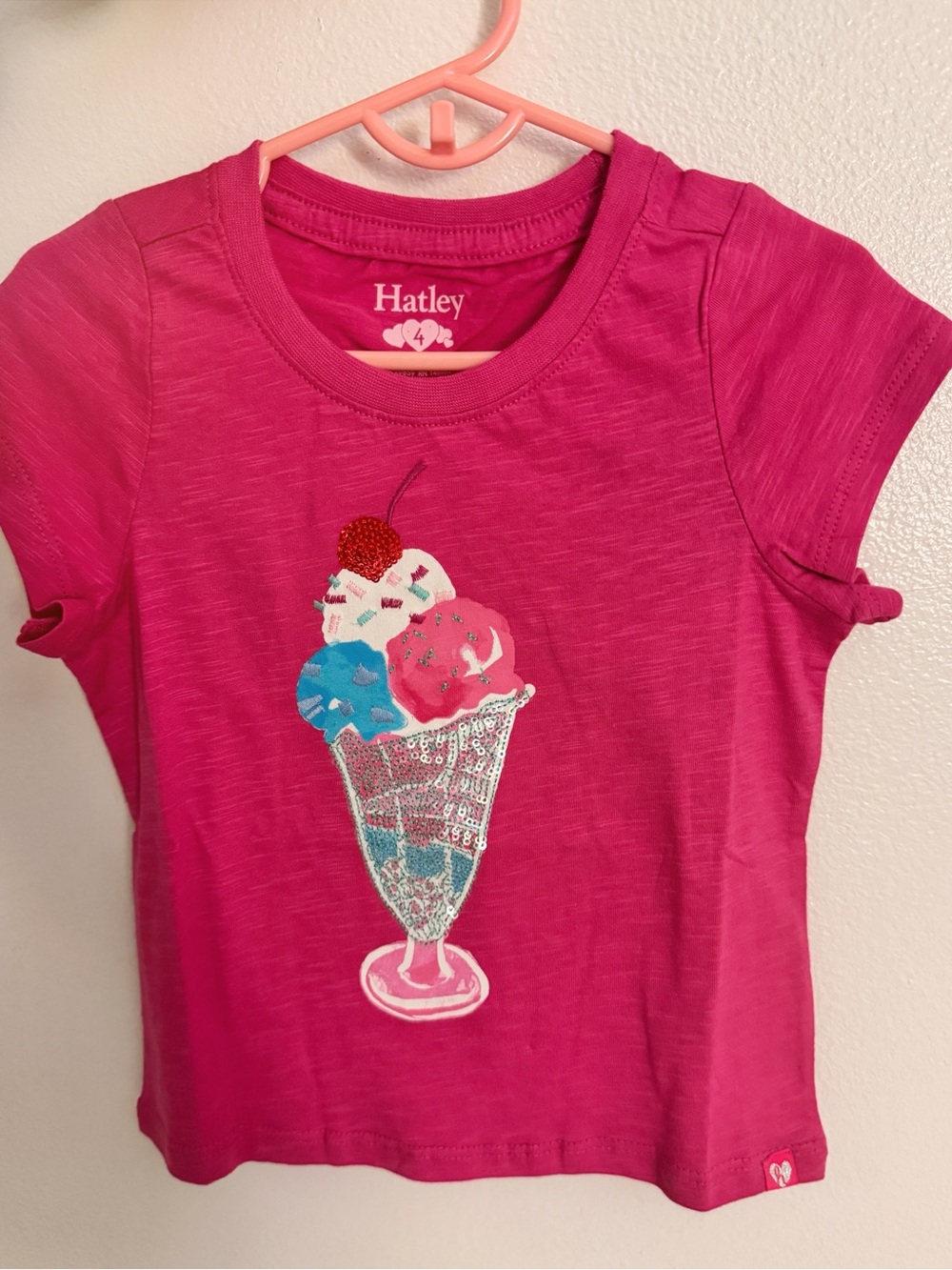 Hatley Ice Cream Sequin Tee 4T NWT